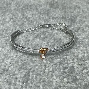 Swarovski Lifelong Love Silver Heart Bangle Bracelet NWOT
